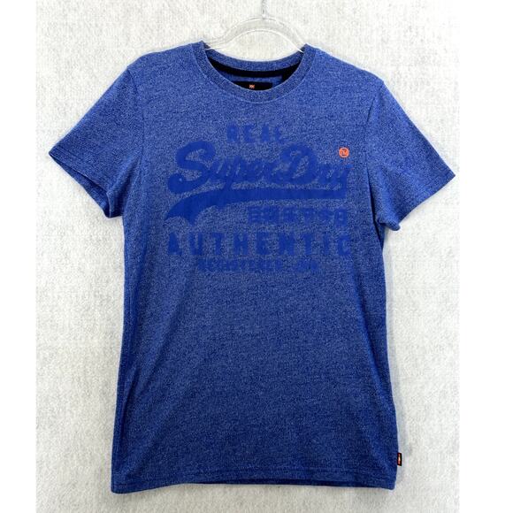 Superdry Medium Vintage Logo Graphic T-Shirt Short Sleeve Crew Neck Casual Blue - Picture 1 of 9